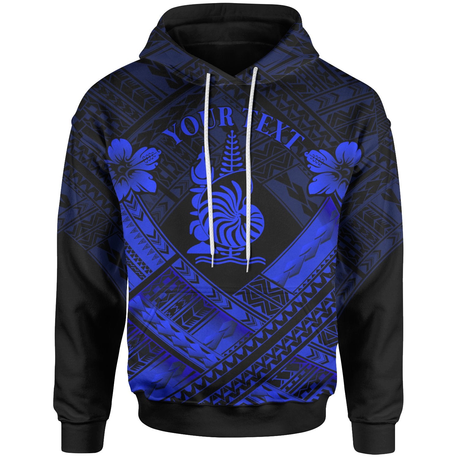 New Caledonia Polynesian Custom Hoodie New Caledonia Blue Seal Camisole Hibiscus Style Unisex Blue - Polynesian Pride