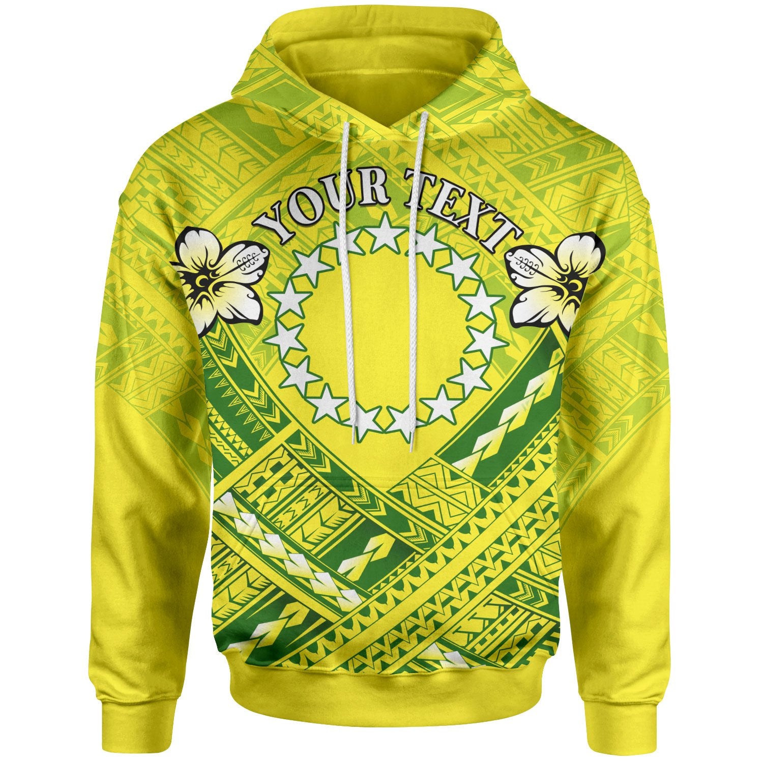 Cook Islands Custom Hoodie Cook Islands Flag Camisole Hibiscus Style Unisex Blue - Polynesian Pride