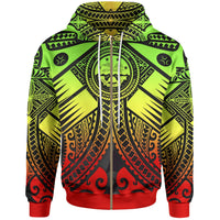 FSM Zip up Hoodie Reggae Seal with Polynesian Tattoo Unisex Reggae - Polynesian Pride