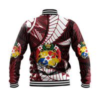 Tonga Emancipation Day Baseball Jacket Kupesi Pattern No.2 Black LT9 - Polynesian Pride
