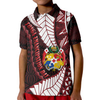 Tonga Emancipation Day Polo Shirt Kupesi Pattern No.2 Black LT9 Kid - Polynesian Pride