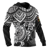 Vanuatu Polynesian Hoodie White Turtle - Polynesian Pride