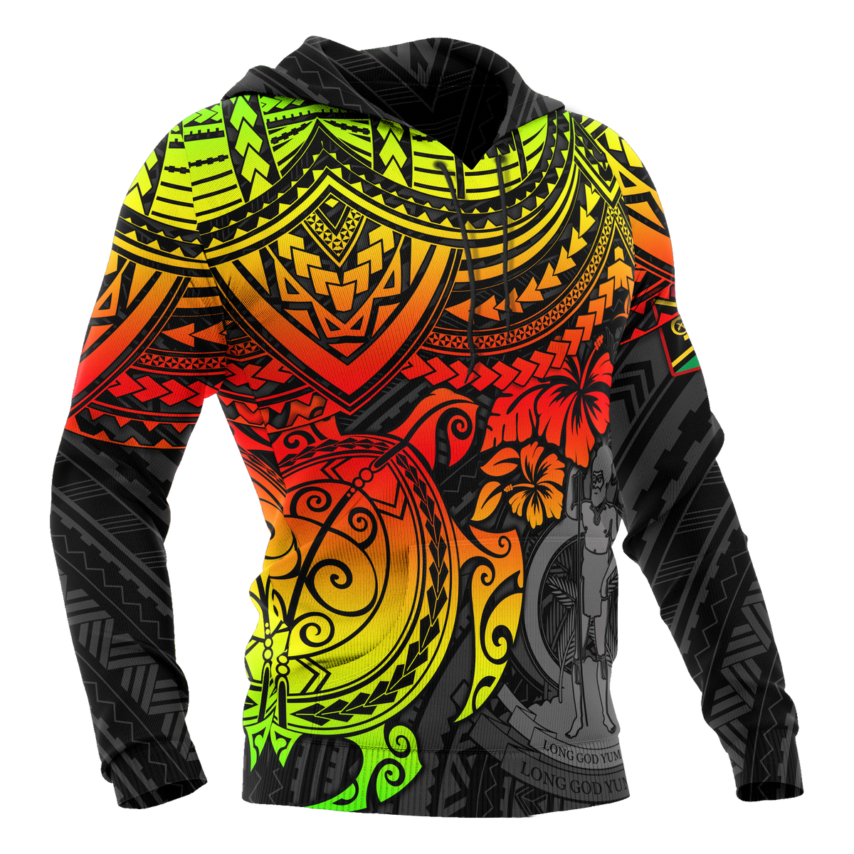 Vanuatu Polynesian Hoodie Reggae Turtle - Polynesian Pride
