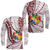 Tonga Emancipation Day Long Sleeve Shirt Kupesi Pattern No.2 White LT9 Unisex - Polynesian Pride