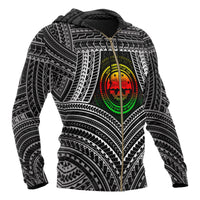 Federated States of Micronesia Zip up Hoodie FSM Seal Reggae Color - Polynesian Pride