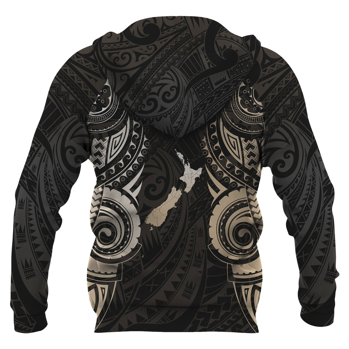 Maori Tattoo Zip Hoodie, New Zealand Aotearoa Pullover Hoodie - Polynesian Pride