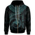 Papua New Guinea Polynesian Custom Zip up Hoodie Papua New Guinea Waves (Turquoise) Unisex Turquoise - Polynesian Pride