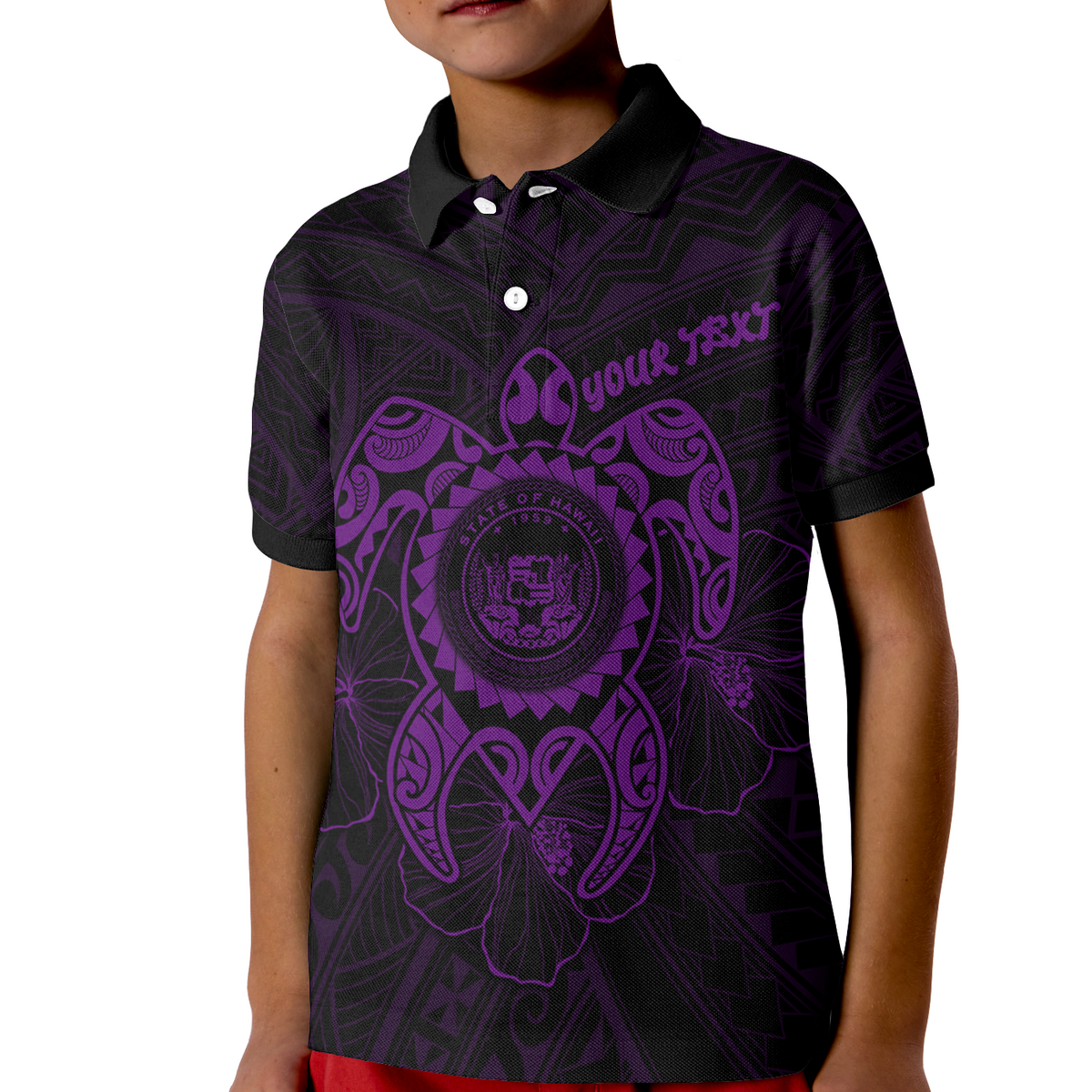 Hawaii Polynesian Custom Polo Shirt Vintage Polynesian Turtle (Purple) - Polynesian Pride