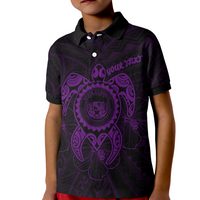 Hawaii Polynesian Custom Polo Shirt Vintage Polynesian Turtle (Purple) - Polynesian Pride