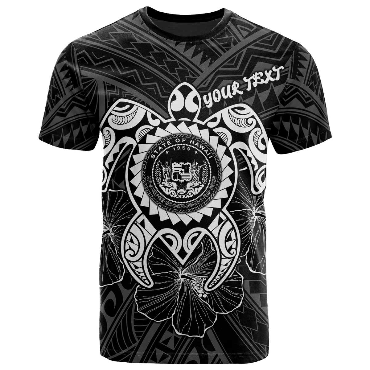 Hawaii Polynesian Custom T Shirt Vintage Polynesian Turtle (White) Unisex White - Polynesian Pride