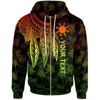 The Philippines Custom Zip up Hoodie Polynesian Wings (Reggae) Unisex Reggae - Polynesian Pride