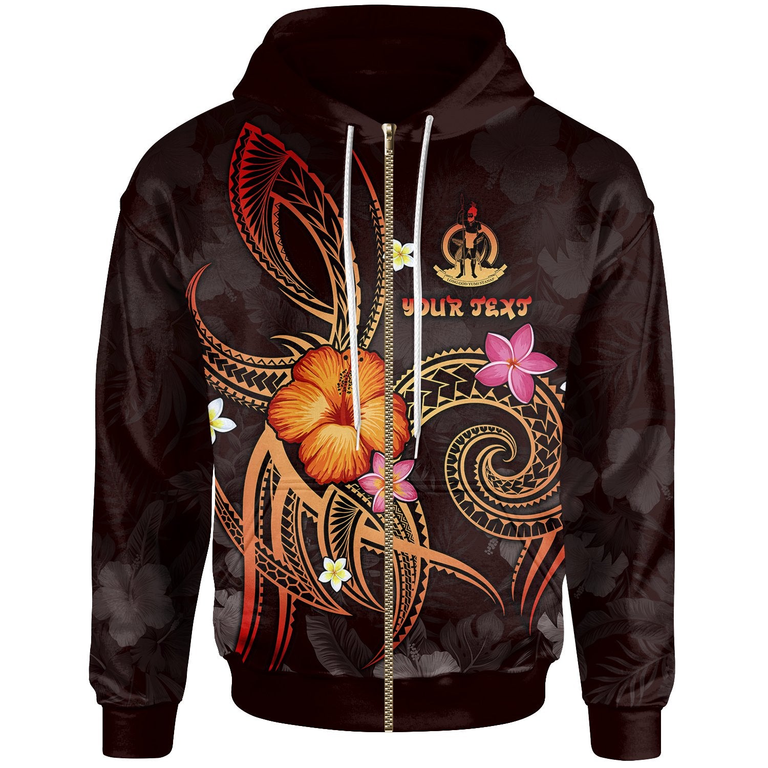 Vanuatu Polynesian Custom Zip up Hoodie Legend of Vanuatu (Red) Unisex Red - Polynesian Pride