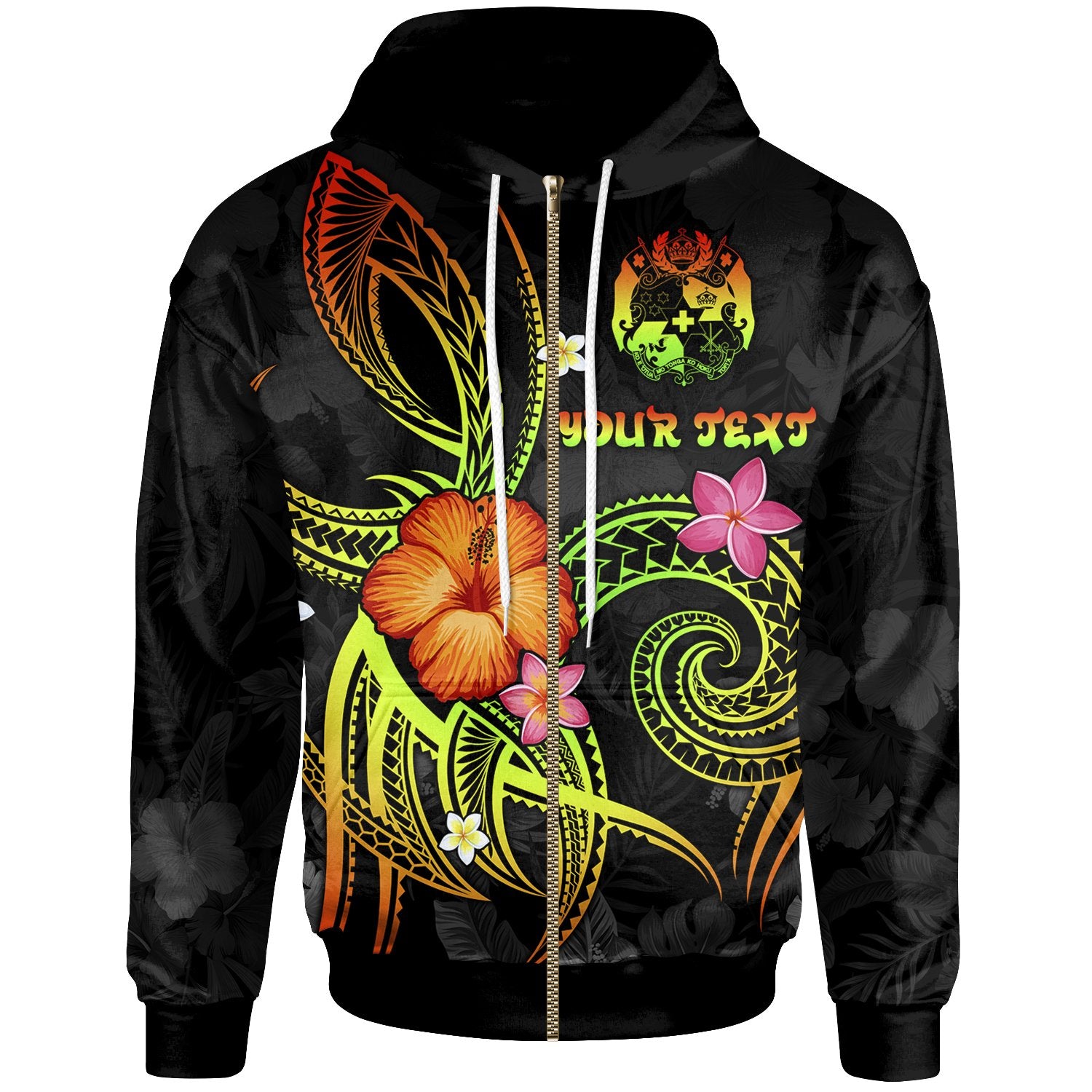 Tonga Polynesian Custom Zip up Hoodie Legend of Tonga (Raggae) Unisex Raggae - Polynesian Pride
