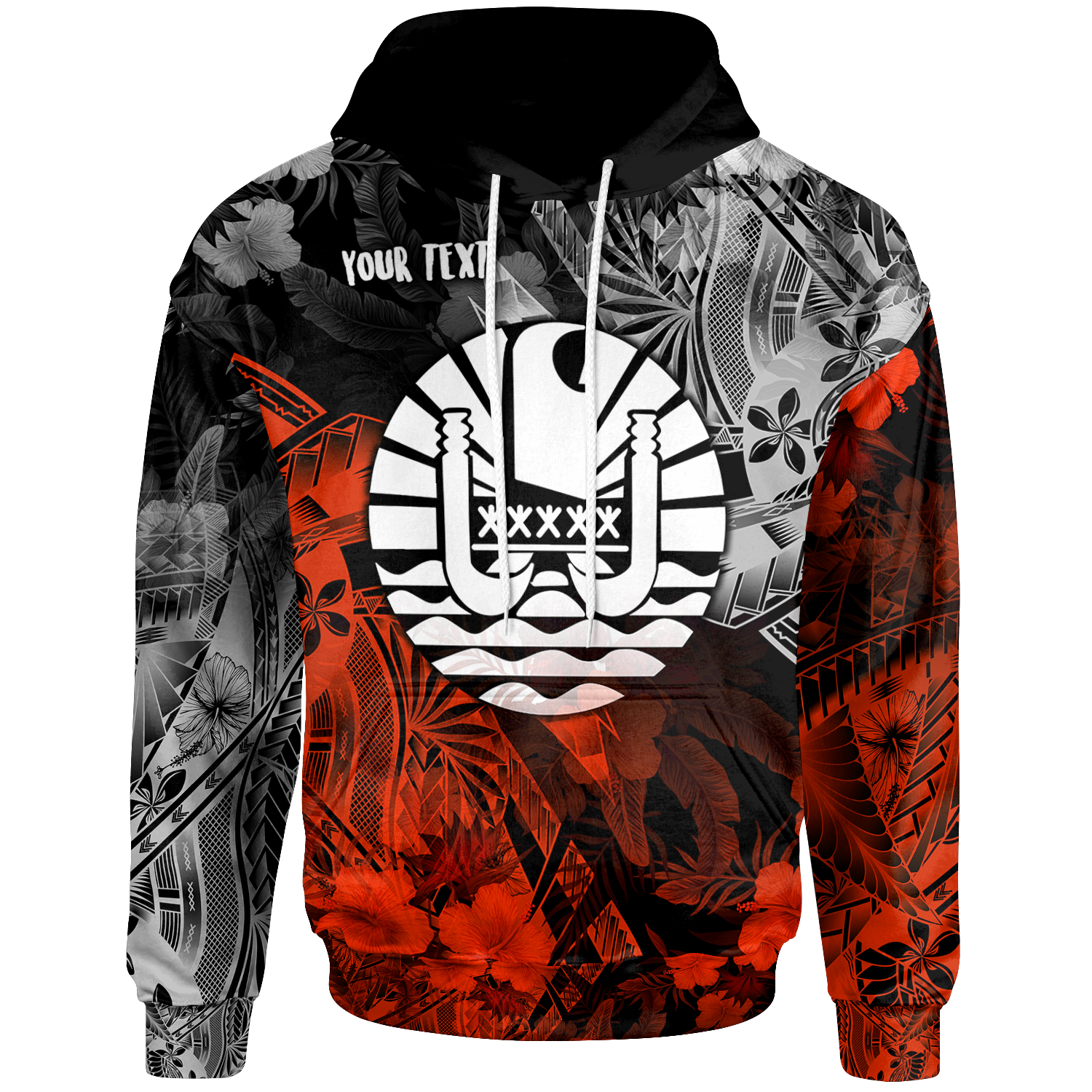 Tahiti Polynesian Custom Hoodie Vintage Polynesian Turtle Unisex Black - Polynesian Pride