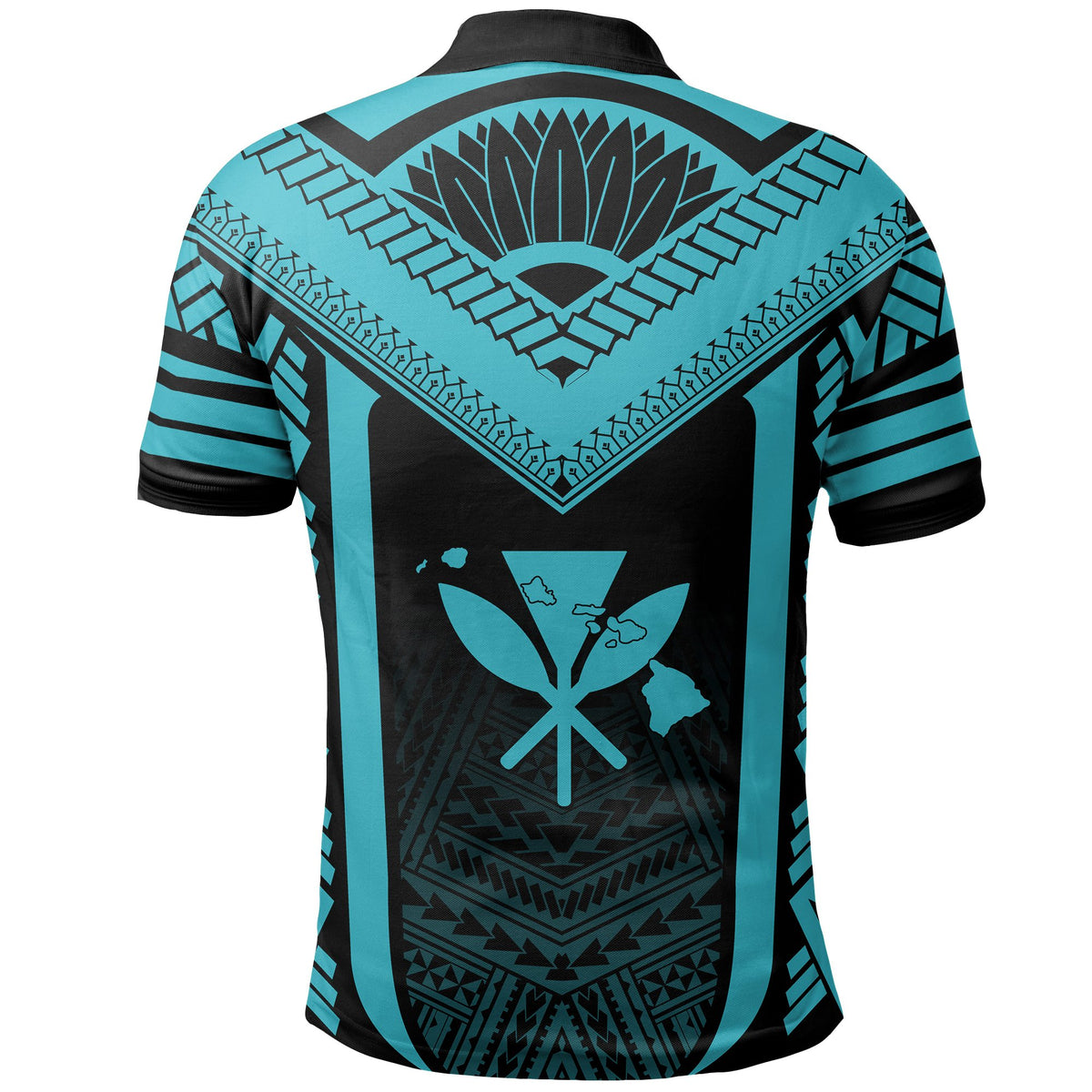 Hawaii Kanaka Polynesian Polo Active Blue - Polynesian Pride