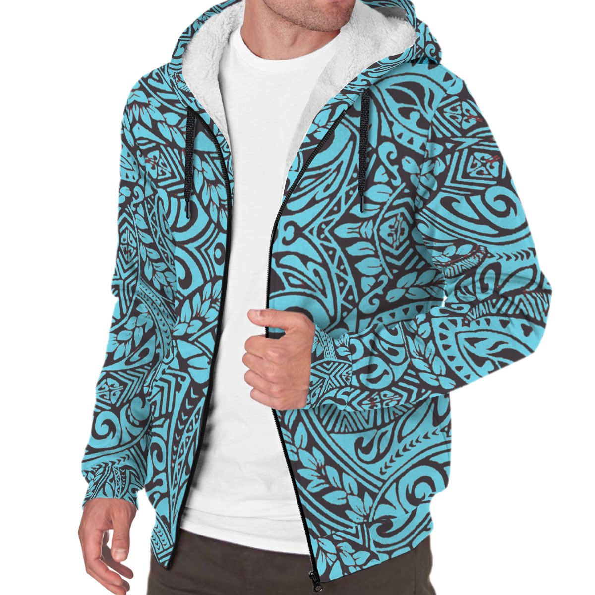 Blue Polynesian Sherpa Hoodie - Polynesian Pride