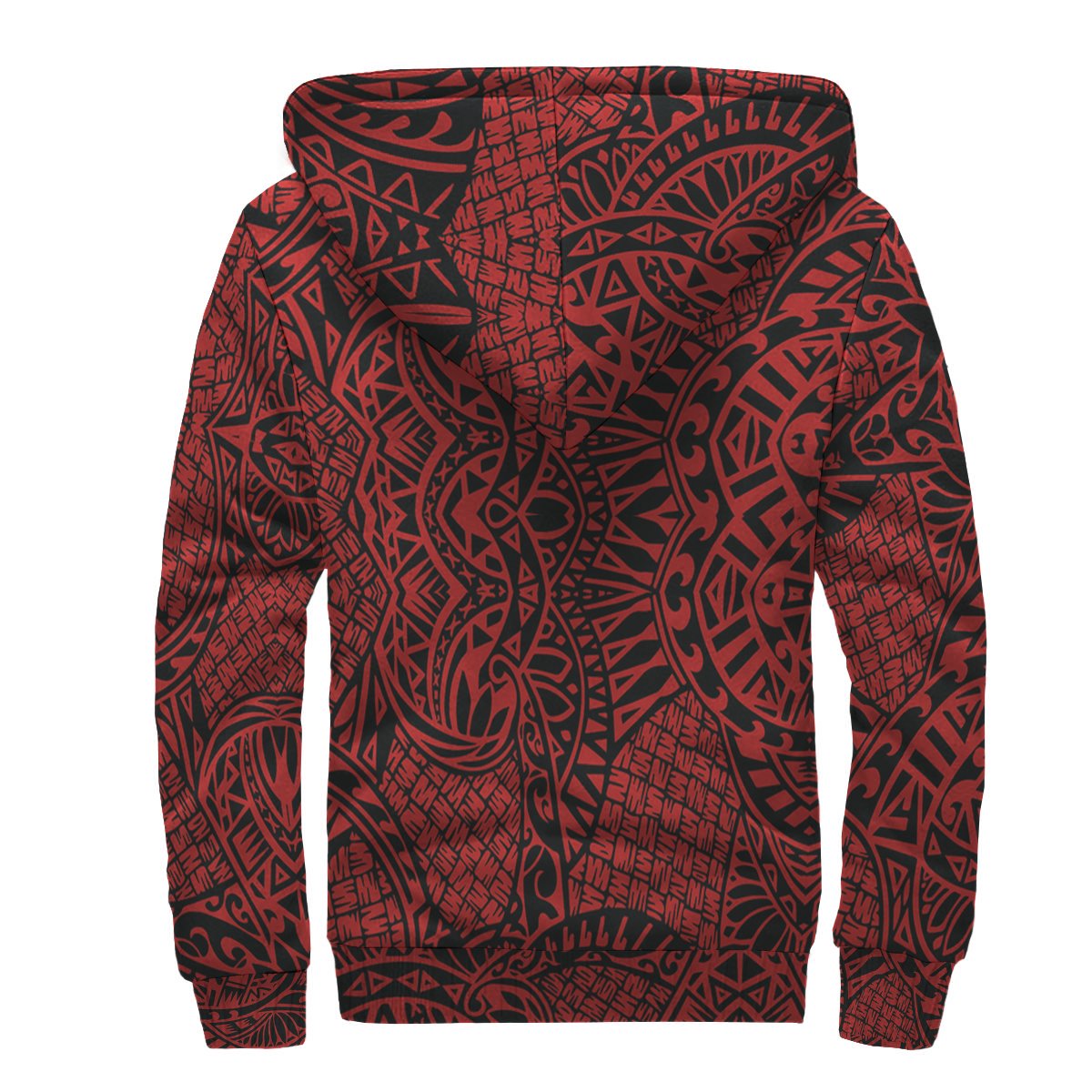 Red Polynesian Sherpa Hoodie - Polynesian Pride