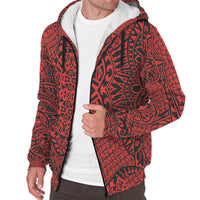 Red Polynesian Sherpa Hoodie - Polynesian Pride