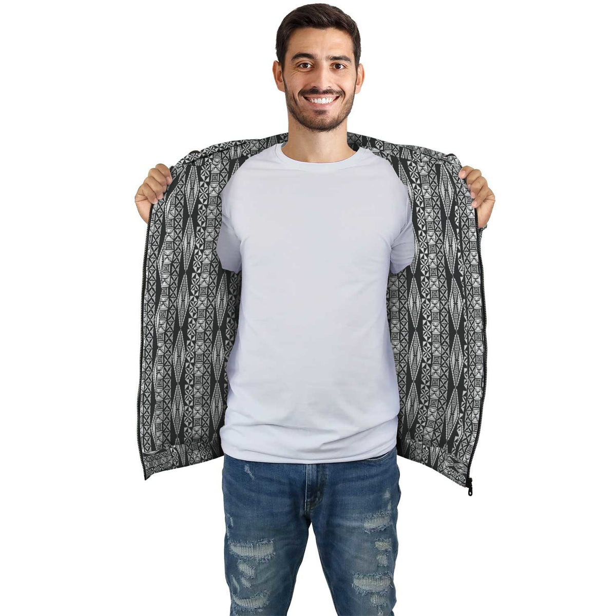 Hawaii Polynesian Pattern Zip Hoodie - Polynesian Pride