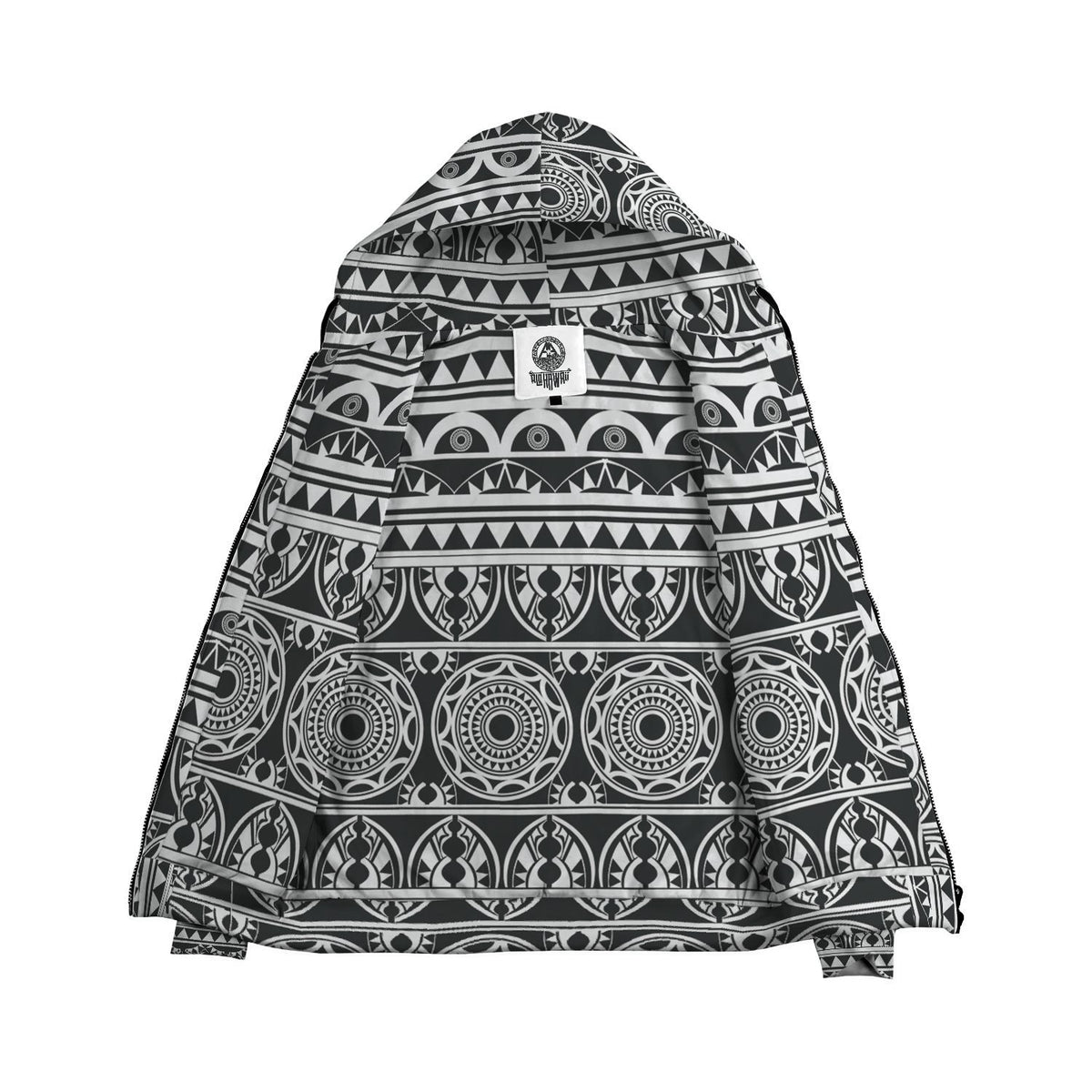 Pattern Polynesian Inside Print Zip Hoodie - Polynesian Pride