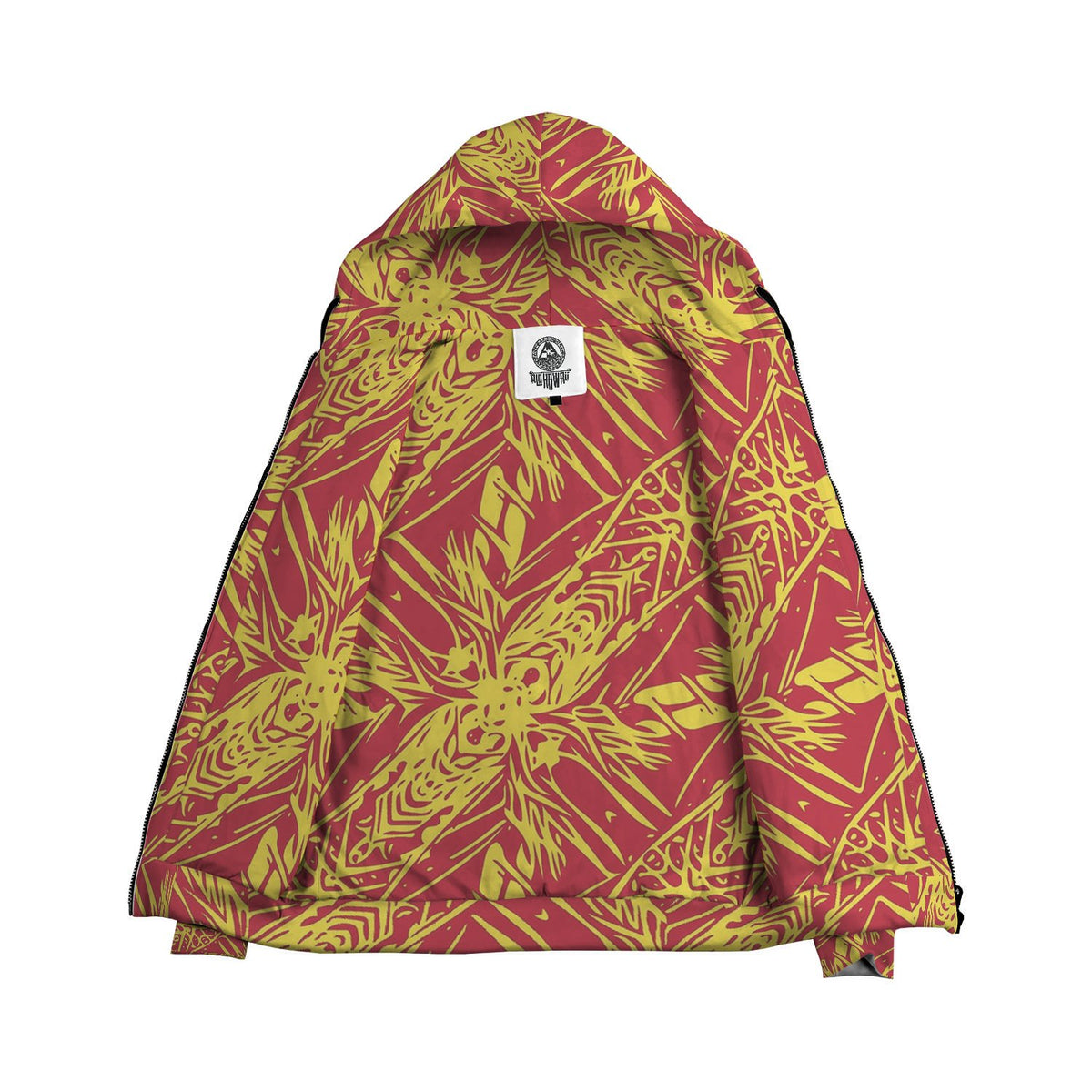 Orange Polynesian Inside Print Zip Hoodie - Polynesian Pride