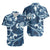 Polynesian Shirt - Flourish Style With Tribal Fabric Blue Color - Polynesian Pride