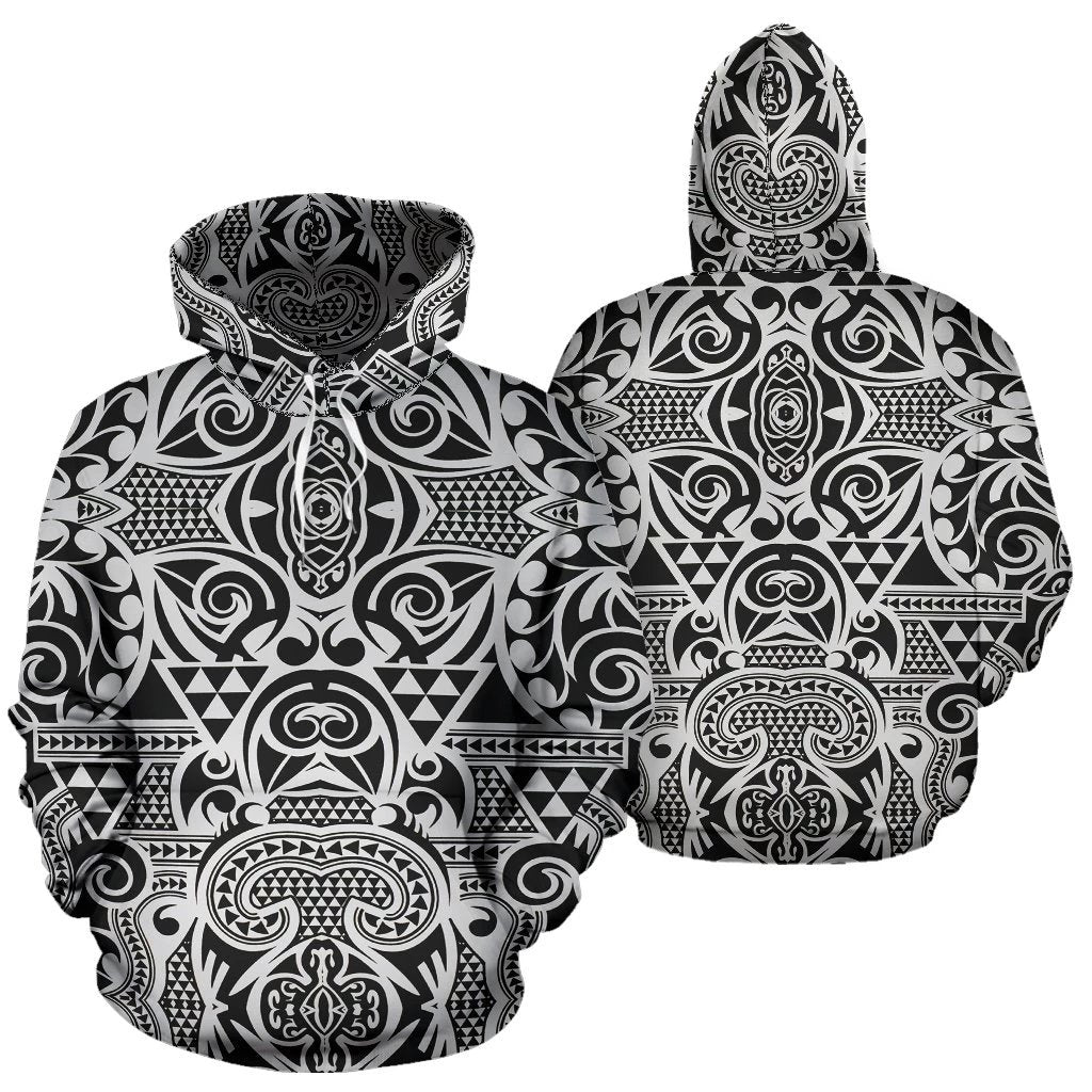 Polynesian Tribal Hoodie 18 Unisex White - Polynesian Pride