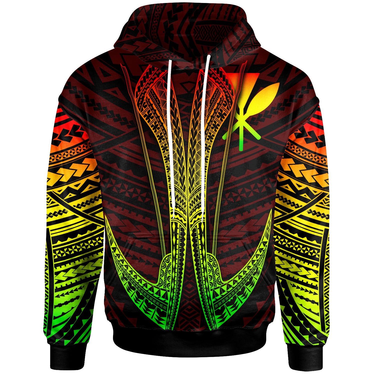 Hawaii Custom Hoodie Fish Hook Unisex Red - Polynesian Pride