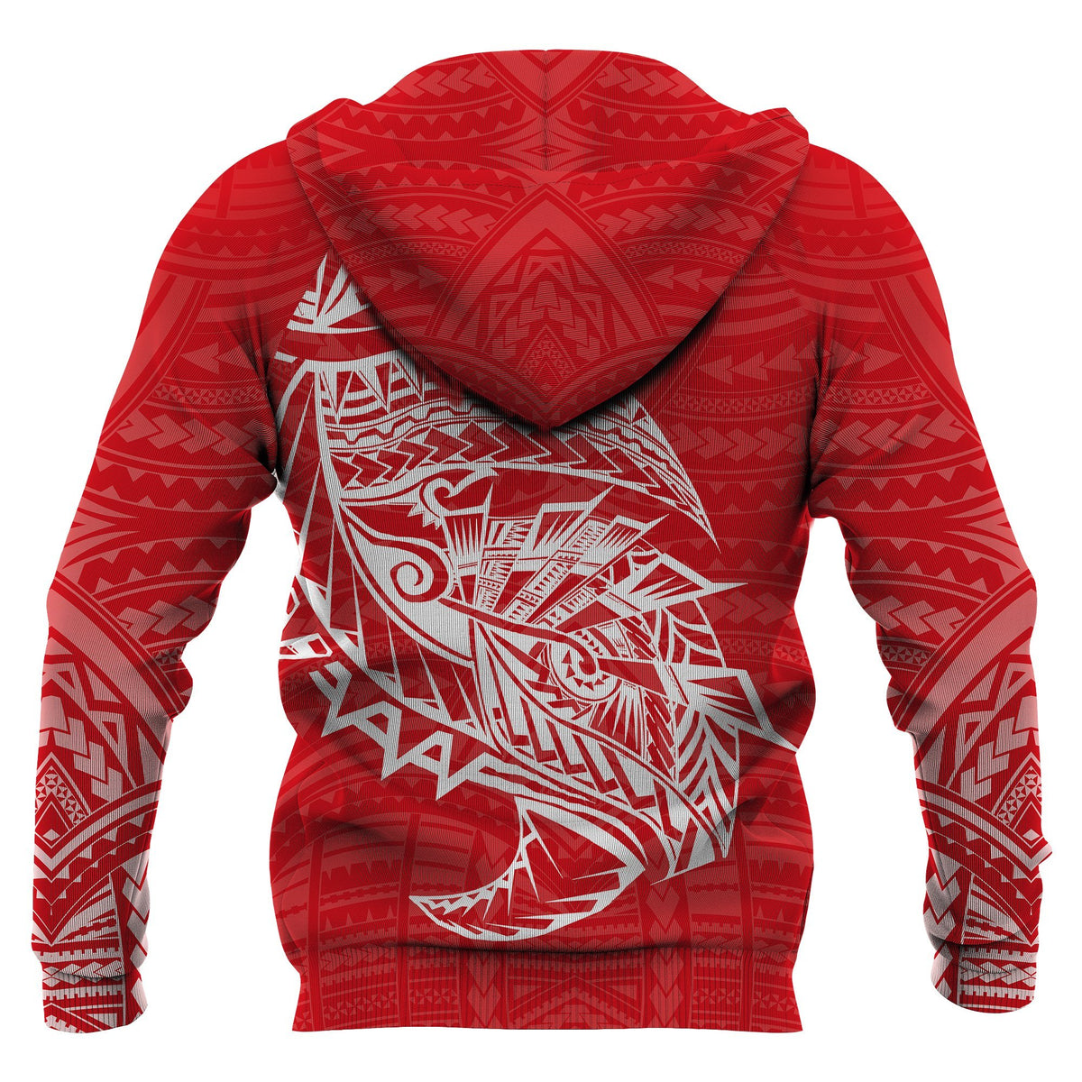 Samoa Rugby Hoodie Samoa Coat of Arms Polynesians Tattoo Style Red - Polynesian Pride