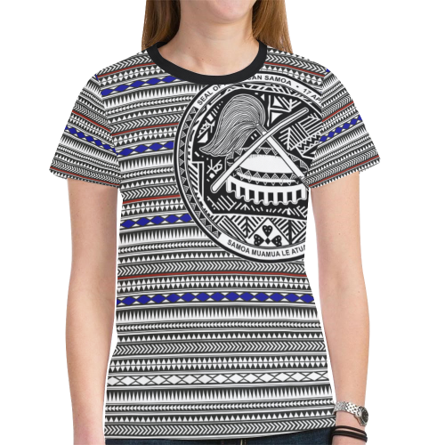 American Samoa T Shirt American Samoan Seal Polynesian Pattern - Polynesian Pride