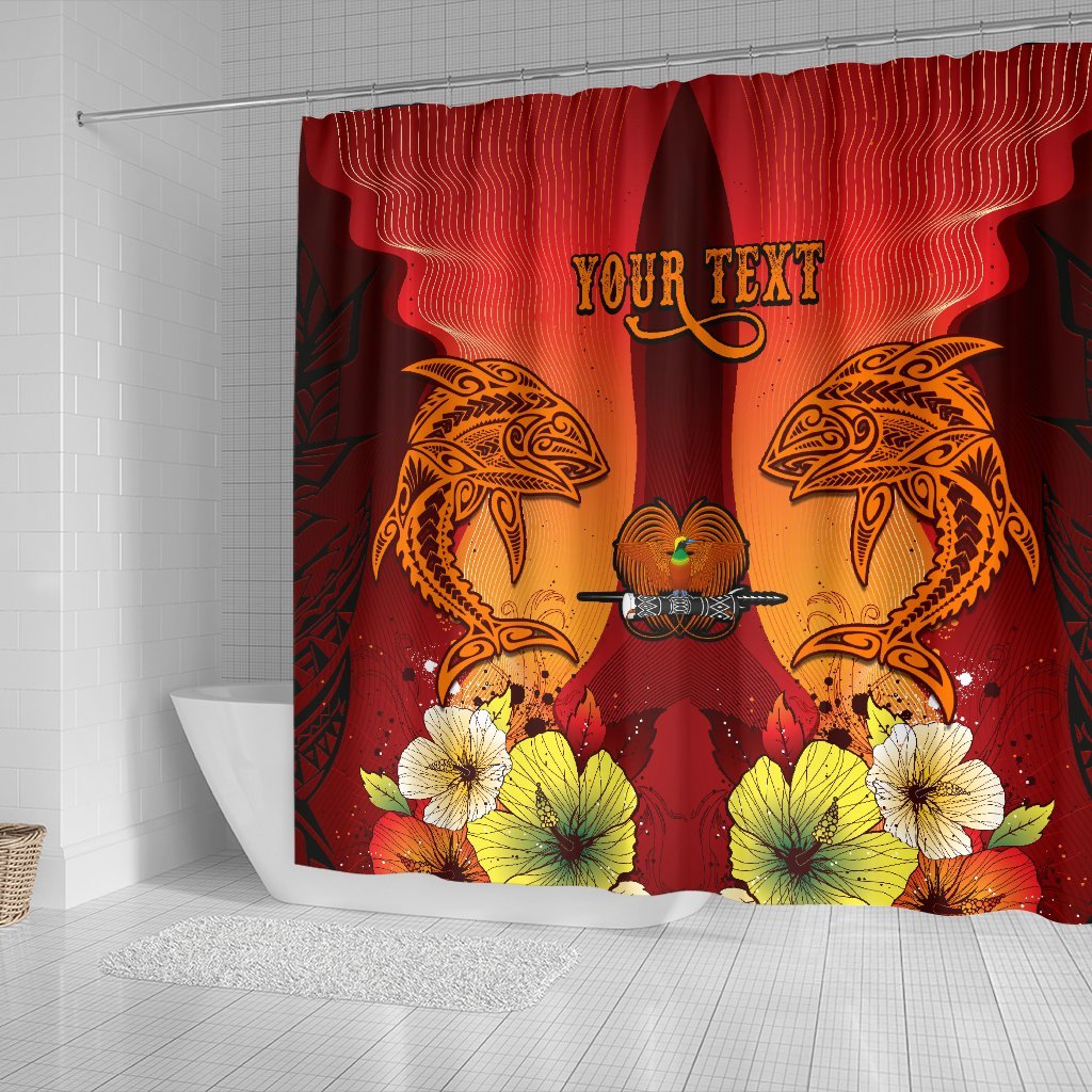 Papua New Guinea Custom Personalised Shower Curtains - Tribal Tuna Fish - Polynesian Pride