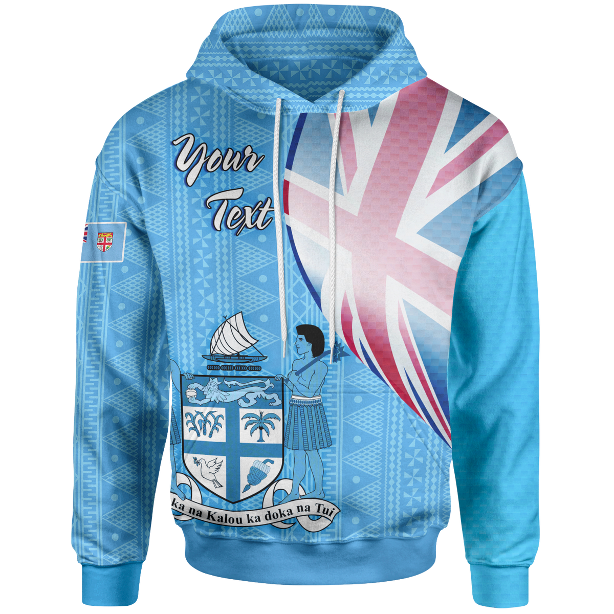 Fiji Custom Hoodie Fiji Flag Unisex Blue - Polynesian Pride