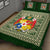 (Custom Personalised) Tonga Pattern Quilt Bed Set Coat of Arms - Green and Beige LT4 - Polynesian Pride