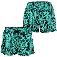 Polynesian Maori Lauhala Turquoise Women's Short Women Turquoise - Polynesian Pride