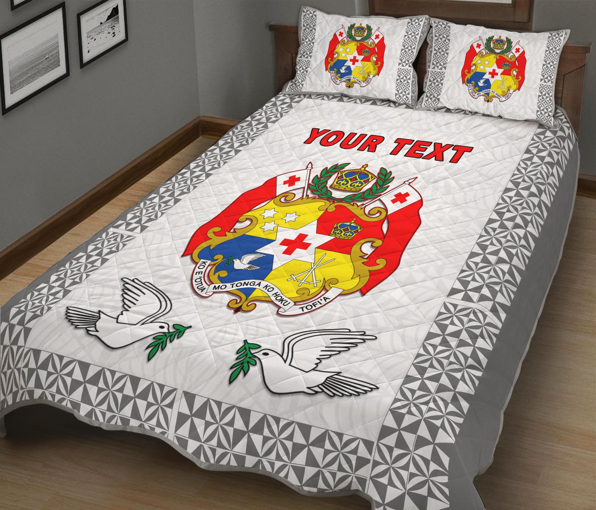 (Custom Personalised) Tonga Quilt Bed Set Be Unique Version 01 Gray LT13 Gray - Polynesian Pride