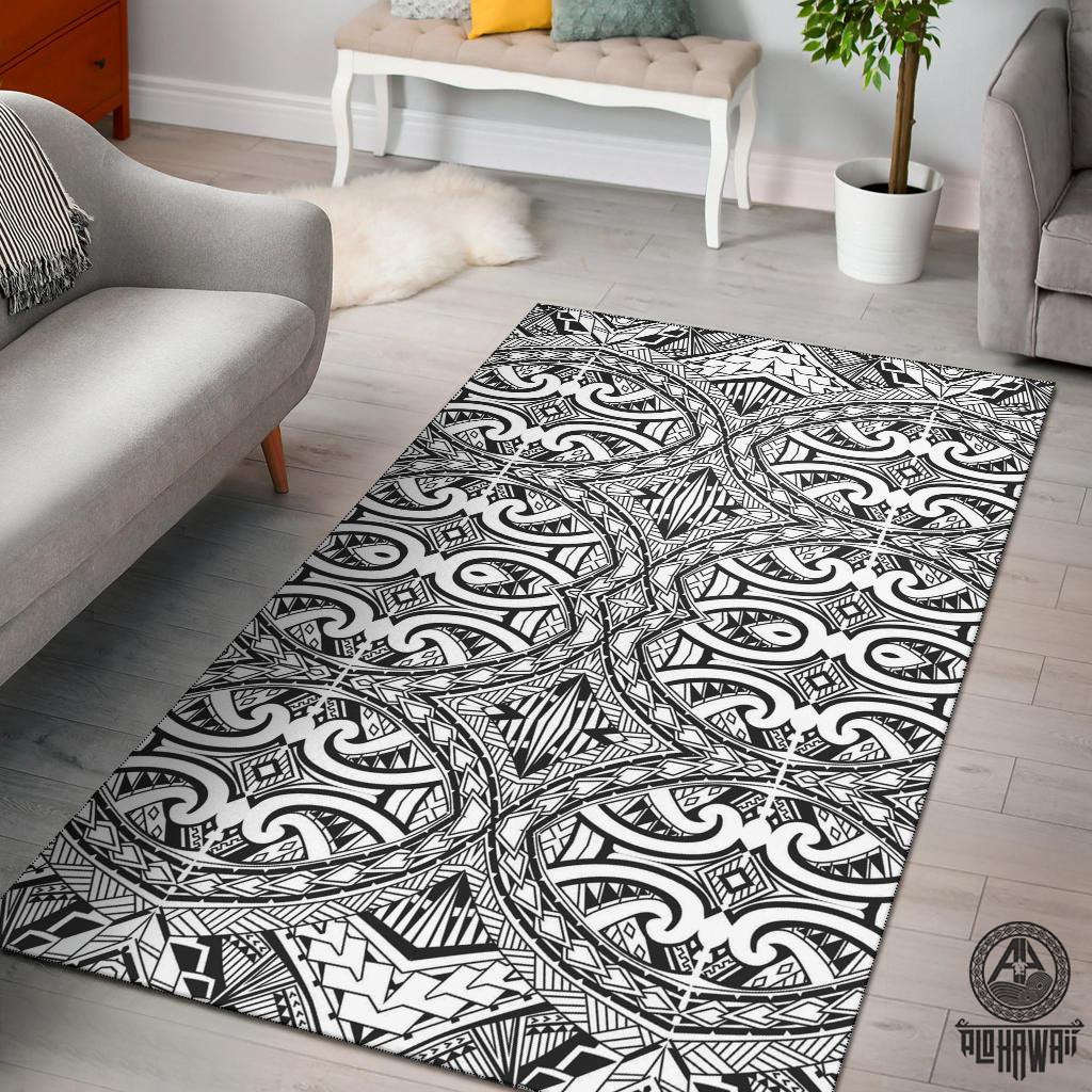 Polynesian Black Color Area Rug Black - Polynesian Pride