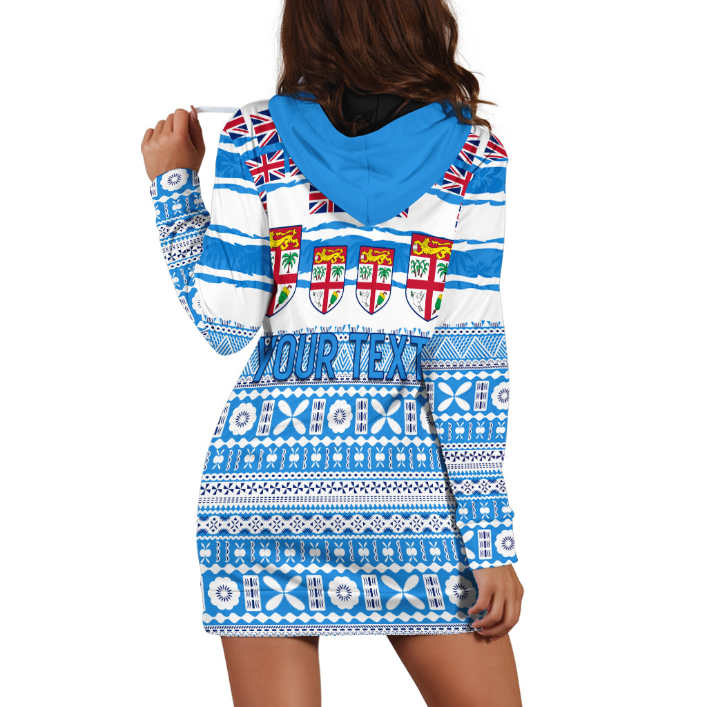 (Custom Personalised) Fiji Polynesian Hoodie Dress Fijian Tropical Flowers LT13 - Polynesian Pride