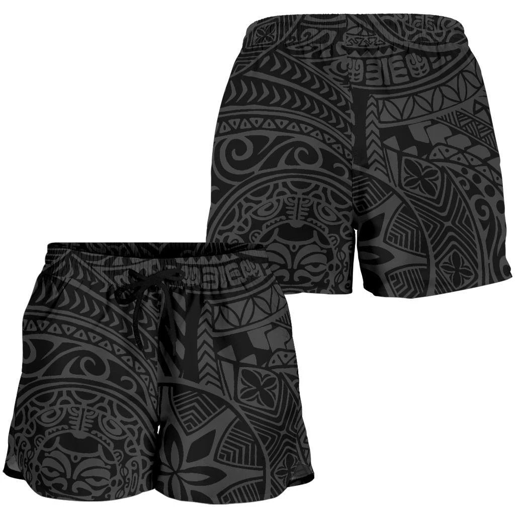 Polynesian Hawaiian Style Tribal Tattoo Gray Women's Short Women Gray - Polynesian Pride