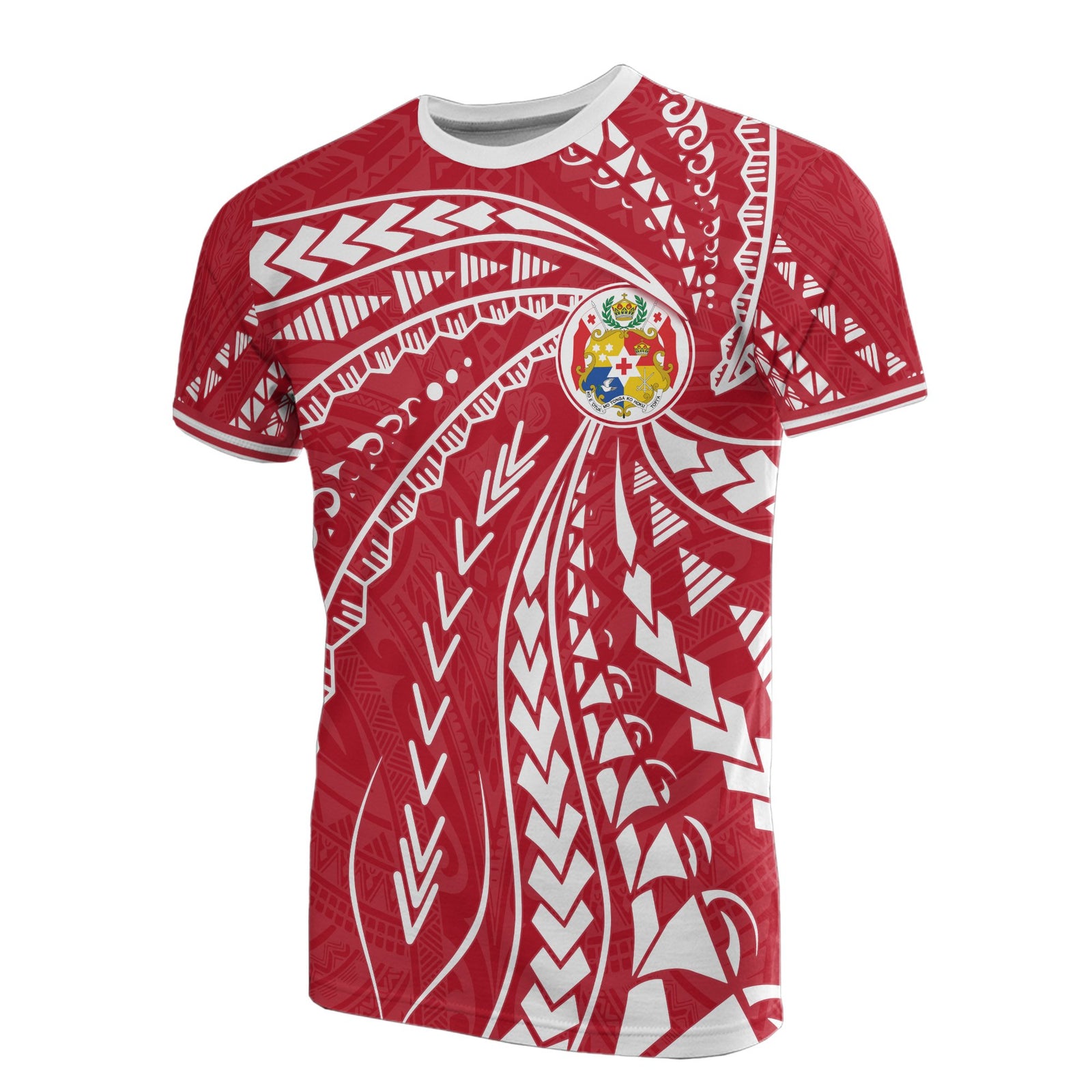 Tonga T Shirt Tonga Coat of Arms Swirling Style Unisex Art - Polynesian Pride