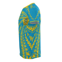 Tuvalu T Shirt Tuvaluan Coat of Arms Swirling Style - Polynesian Pride