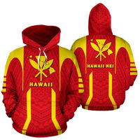 Hawaii Kanaka Polynesian Hoodie Unisex Red - Polynesian Pride