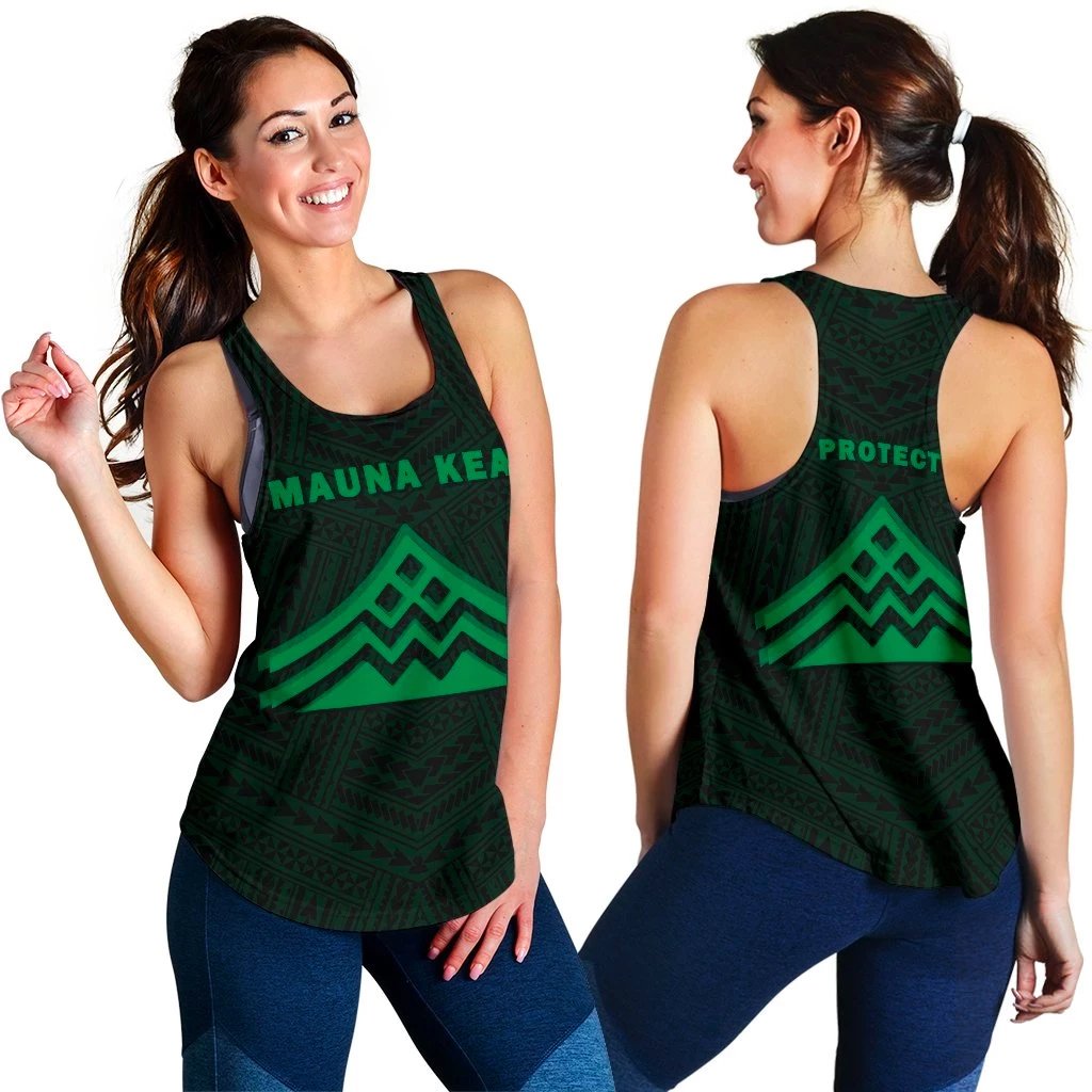 Hawaii Mauna Kea Polynesian Women's Racerback Tank Green Green - Polynesian Pride