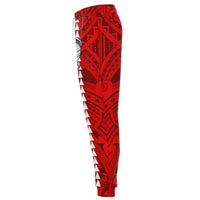 Hawaii Warrior Map Red Kakau Joggers - Polynesian Pride