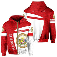 Hawaii Polynesian Sport Zipper Hoodie Red Premium Style Unisex Red - Polynesian Pride
