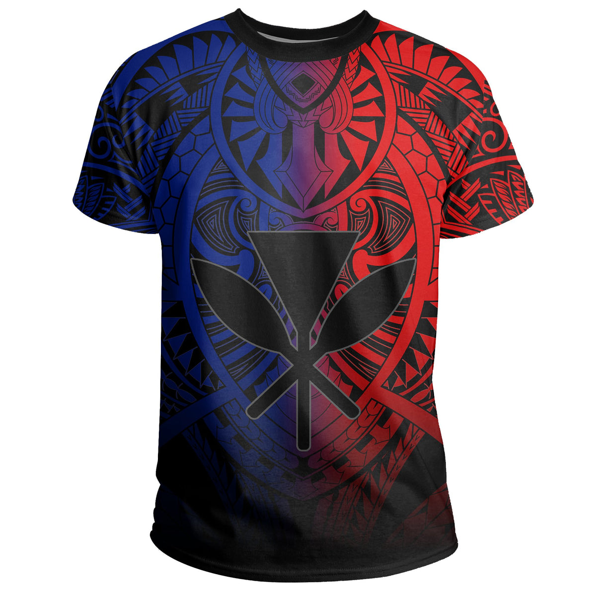 Hawaii Maka Polynesian Kanaka Maoli T Shirt Heaven Style Red Blue - Polynesian Pride