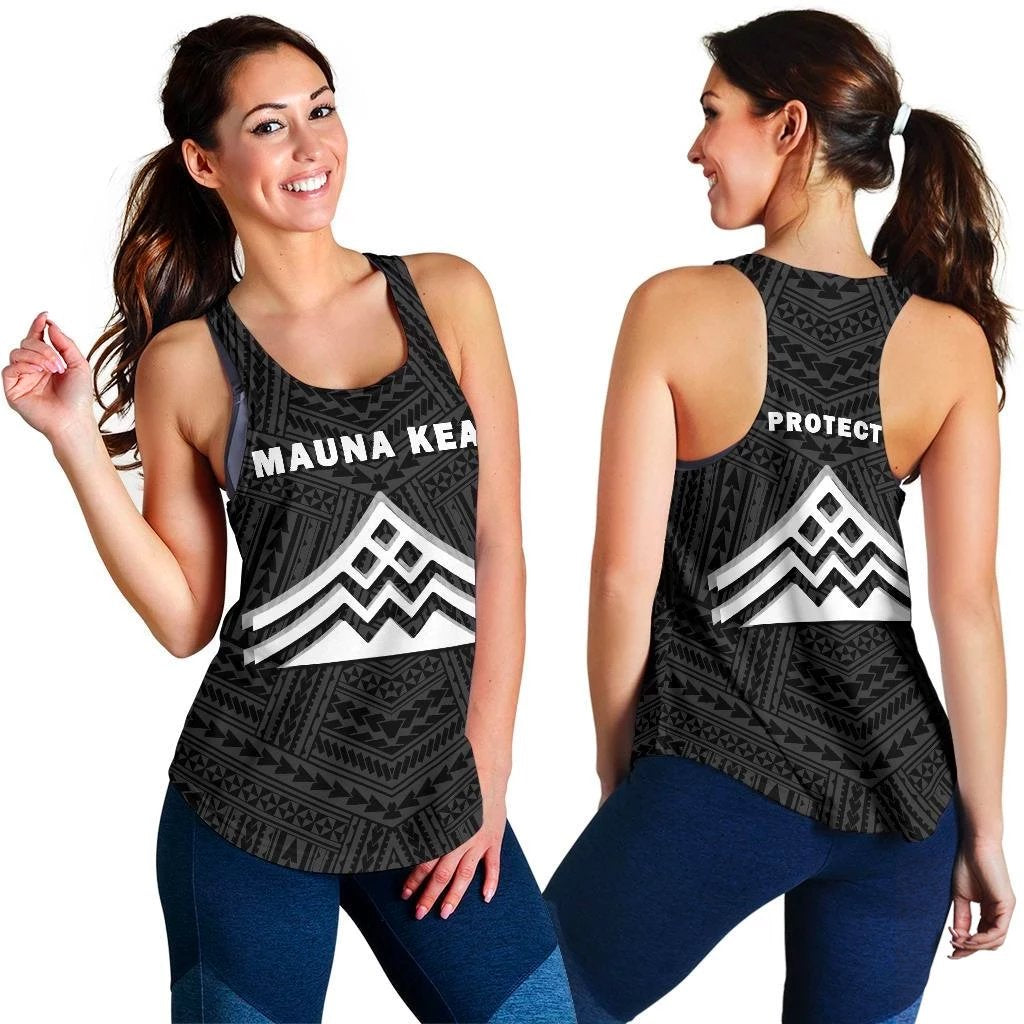 Hawaii Mauna Kea Polynesian Women's Racerback Tank White White - Polynesian Pride