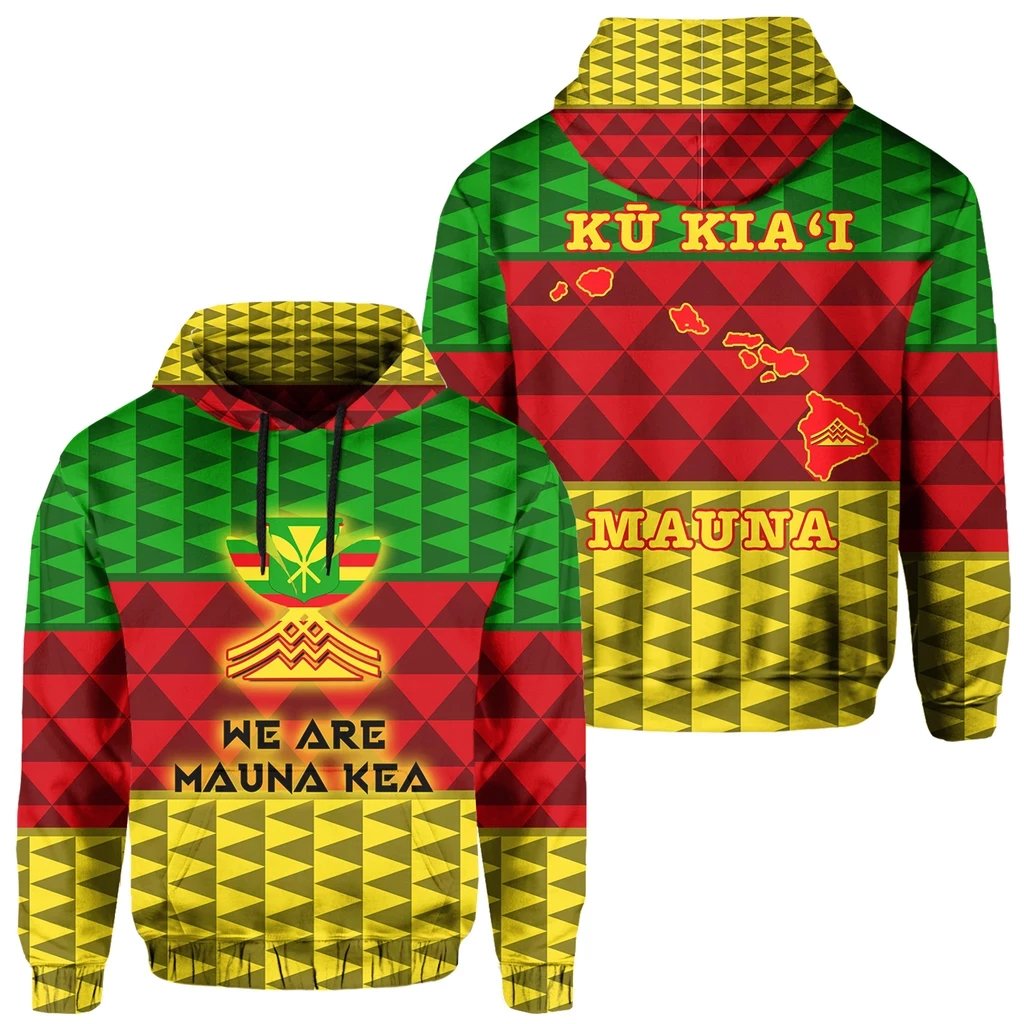 Kanaka Hawaii Protect Mauna Kea Hoodie Unisex Green - Polynesian Pride