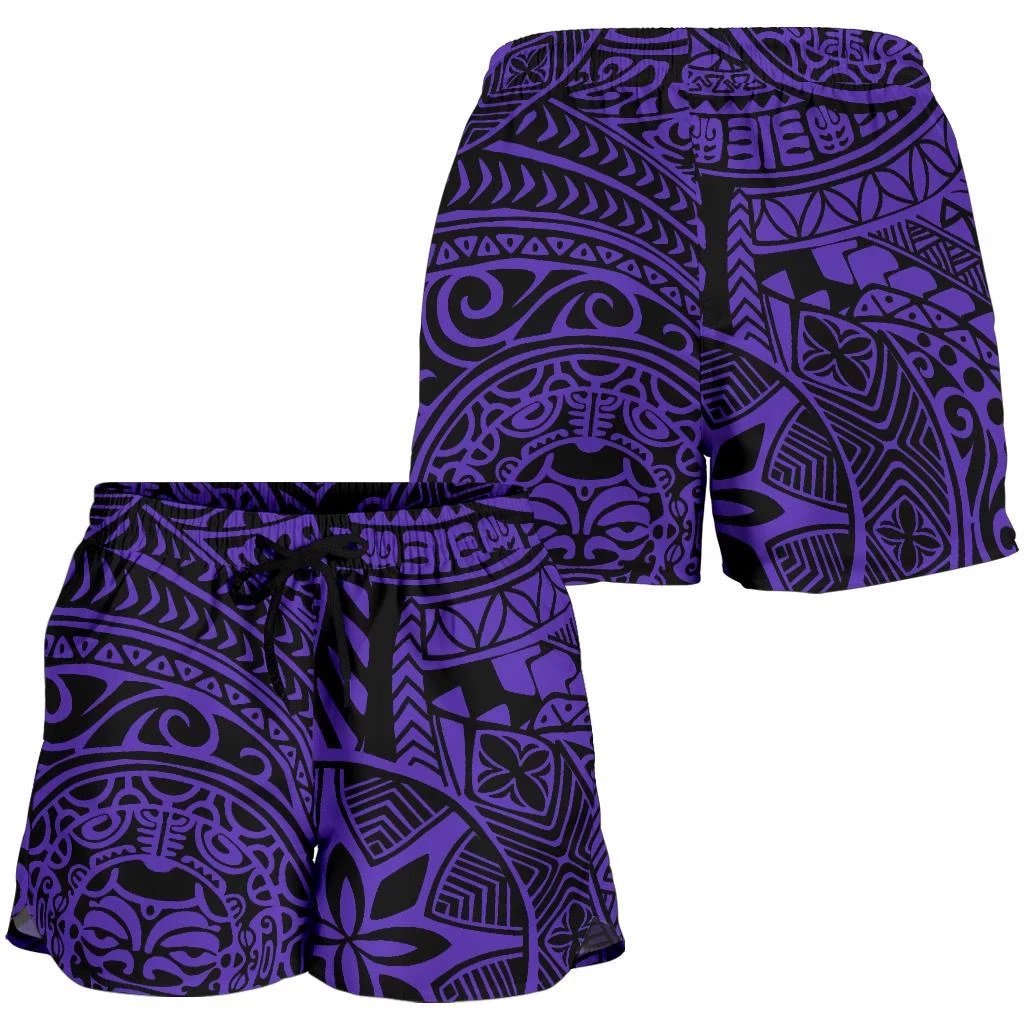 Polynesian Hawaiian Style Tribal Tattoo Violet Women's Short Women Violet - Polynesian Pride