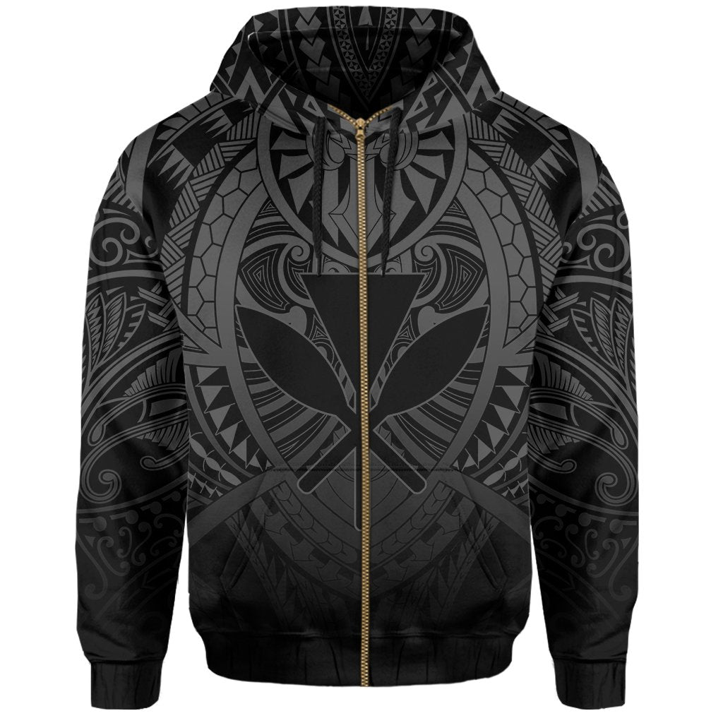 Hawaii Maka Polynesian Kanaka Maoli Zip Hoodie Heaven Style Grey - Polynesian Pride