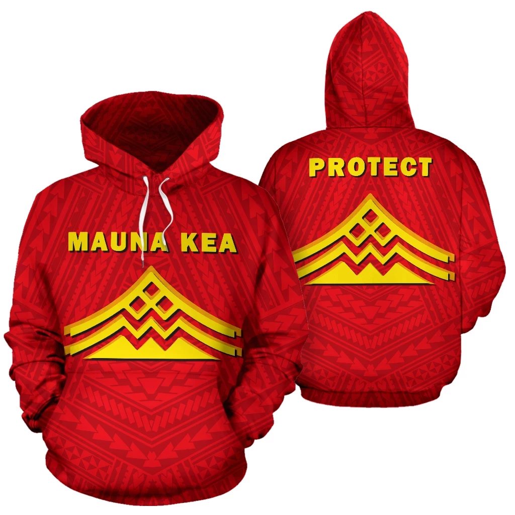 Hawaii Mauna Kea Polynesian Hoodie Unisex Red - Polynesian Pride